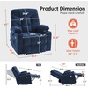 image:imageMCombo Power Lift Recliner Chair for Elderly Electric Lift Chair with Extended Footrest USB Ports Cup Holders Fabric 7281 Navy Blue SmallNavy Blue