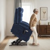 image:imageMCombo Power Lift Recliner Chair for Elderly Electric Lift Chair with Extended Footrest USB Ports Cup Holders Fabric 7281 Navy Blue SmallNavy Blue