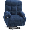 image:imageMCombo Power Lift Recliner Chair for Elderly Electric Lift Chair with Extended Footrest USB Ports Cup Holders Fabric 7281 Navy Blue SmallNavy Blue