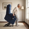 image:imageMCombo Power Lift Recliner Chair for Elderly Electric Lift Chair with Extended Footrest USB Ports Cup Holders Fabric 7281 Navy Blue SmallNavy Blue