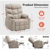 image:imageMCombo Power Lift Recliner Chair for Elderly Electric Lift Chair with Extended Footrest USB Ports Cup Holders Fabric 7281 Navy Blue SmallOatmeal