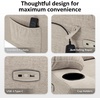 image:imageMCombo Power Lift Recliner Chair for Elderly Electric Lift Chair with Extended Footrest USB Ports Cup Holders Fabric 7281 Navy Blue SmallOatmeal