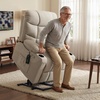 image:imageMCombo Power Lift Recliner Chair for Elderly Electric Lift Chair with Extended Footrest USB Ports Cup Holders Fabric 7281 Navy Blue SmallOatmeal