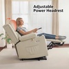 image:imageMCombo Triple Motor Power Lift Recliner Chair Leather 7661 Beige MediumBeige