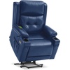 image:imageMCombo Triple Motor Power Lift Recliner Chair Leather 7661 Beige MediumBlue
