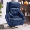 image:imageMCombo Triple Motor Power Lift Recliner Chair Leather 7661 Beige MediumBlue