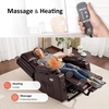 image:imageMCombo Triple Motor Power Lift Recliner Chair Leather 7661 Beige MediumDark Brown