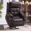 image:imageMCombo Triple Motor Power Lift Recliner Chair Leather 7661 Beige MediumDark Brown