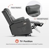 image:imageMCombo Triple Motor Power Lift Recliner Chair Leather 7661 Beige MediumDark Grey