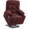 image:imageMCombo Power Lift Recliner Chair for Elderly Electric Lift Chair with Extended Footrest USB Ports Cup Holders Fabric 7281 Navy Blue SmallBurgundy