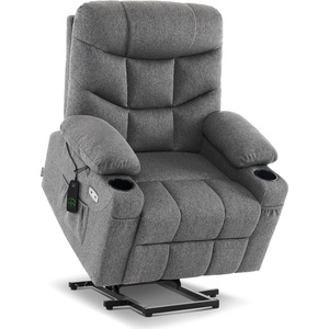 image:imageMCombo Power Lift Recliner Chair for Elderly Electric Lift Chair with Extended Footrest USB Ports Cup Holders Fabric 7281 Navy Blue SmallDark Gray