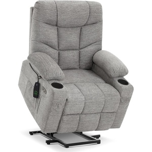 image:imageMCombo Power Lift Recliner Chair for Elderly Electric Lift Chair with Extended Footrest USB Ports Cup Holders Fabric 7281 Navy Blue SmallLight Grey