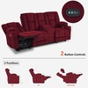 image:imageMCombo 75 in Power Reclining Loveseat with Storage Console 6034M2 BrownBurgundy