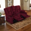 image:imageMCombo 75 in Power Reclining Loveseat with Storage Console 6034M2 BrownBurgundy