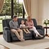 image:imageMCombo 75 in Power Reclining Loveseat with Storage Console 6034M2 BrownGrey
