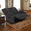 image:imageMCombo 75 in Power Reclining Loveseat with Storage Console 6034M2 BrownGrey