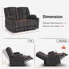 image:imageMCombo 75 in Power Reclining Loveseat with Storage Console 6034M2 BrownGrey