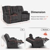 image:imageMCombo 75 in Power Reclining Loveseat with Storage Console 6034M2 BrownGrey