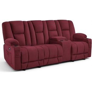 image:imageMCombo 75 in Power Reclining Loveseat with Storage Console 6034M2 BrownBurgundy